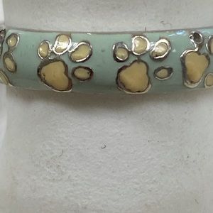 Hidalgo. 18kt white gold enamel ring